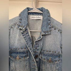 Studded Denim Jacket Size L Chelsea Deboer